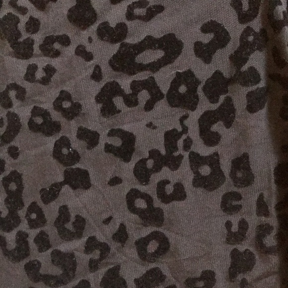 SHEIN Size XL Black Sheer Animal print top V neck Long sleeves boho festive - Picture 5 of 8